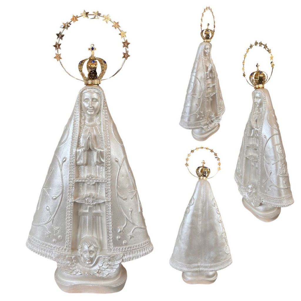 IMAGEM DE NOSSA SENHORA APARECIDA 40CM COROA FOLHEADA RESPLENDOR PARA CASAMENTO