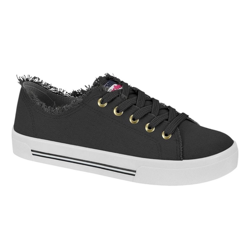 Tênis Feminino Moleca Casual Recortes Desfiados Moda