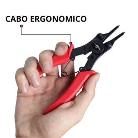 Alicate Para Anéis De Retenção Pressão Extrator Interno Externo Universal 4 em 1 Manutenção — imagem 2 de 2
