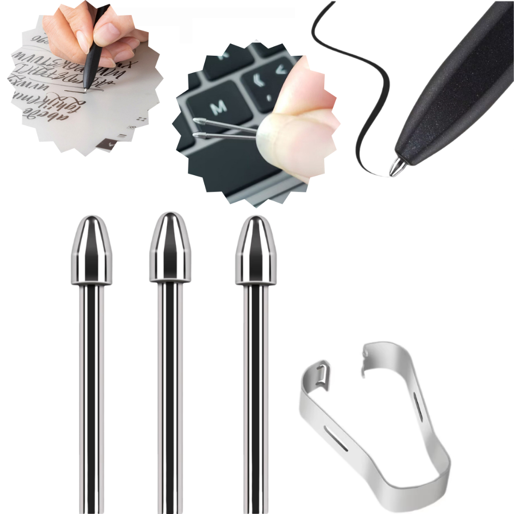 Kit 3 Pontas Metal Para Caneta S Pen Sansung Tab S6 S7 Lite S9 Fe Ponta Titânio