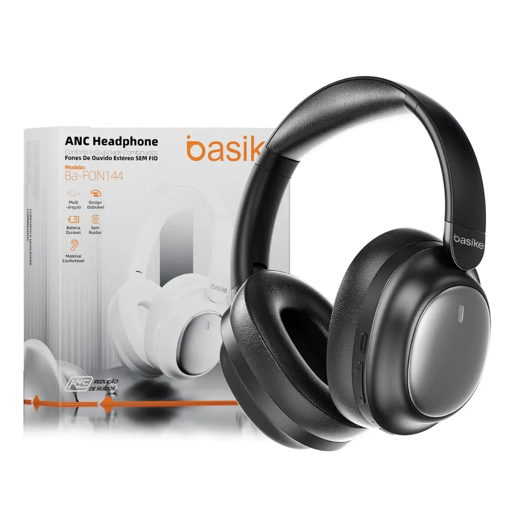 Fone De Ouvido Bluetooth Basike Cancelamento De Ruído Bateria Longa Duração em Oferta na Shopee