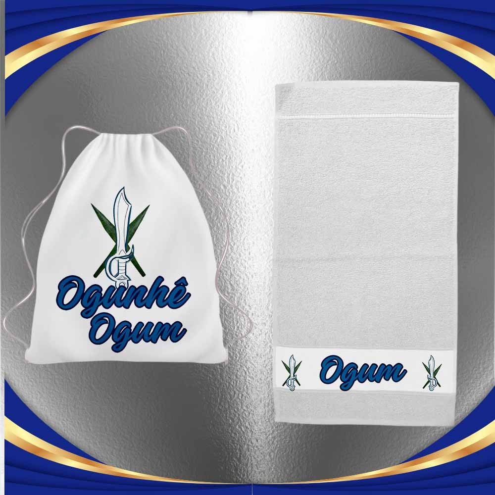 Kit Umbanda -  Porta Guia e Toalha de Rosto Orixá  Ogum - Umbanda Candomblé