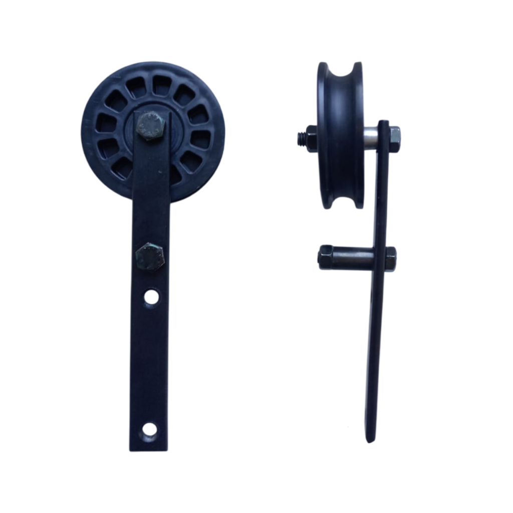 Par de Roldanas para Porta Celeiro Tubular - Preto