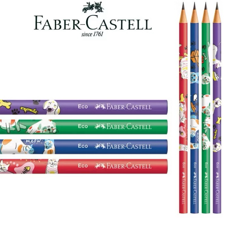 Lápis Preto Faber Castell Pets 1 unidade+ 1 borracha ponteira