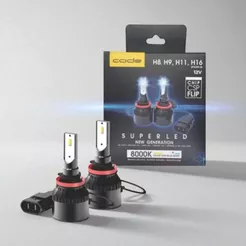 Kit Super Led Encaixe H8 H9 H11 H16 8000k 12v Par