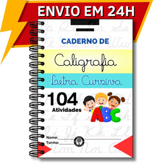 Caderno De Caligrafia Infantil 104 Atividades Letra Cursiva em Oferta na Shopee