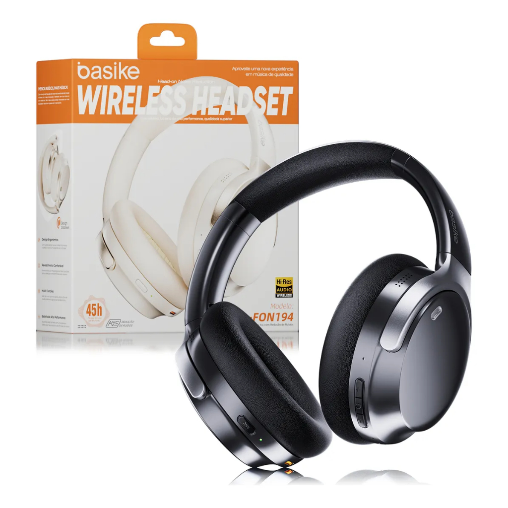 Fone De Ouvido Bluetooth Basike Cancelamento De Ruído Som Imersivo Microfone em Oferta na Shopee