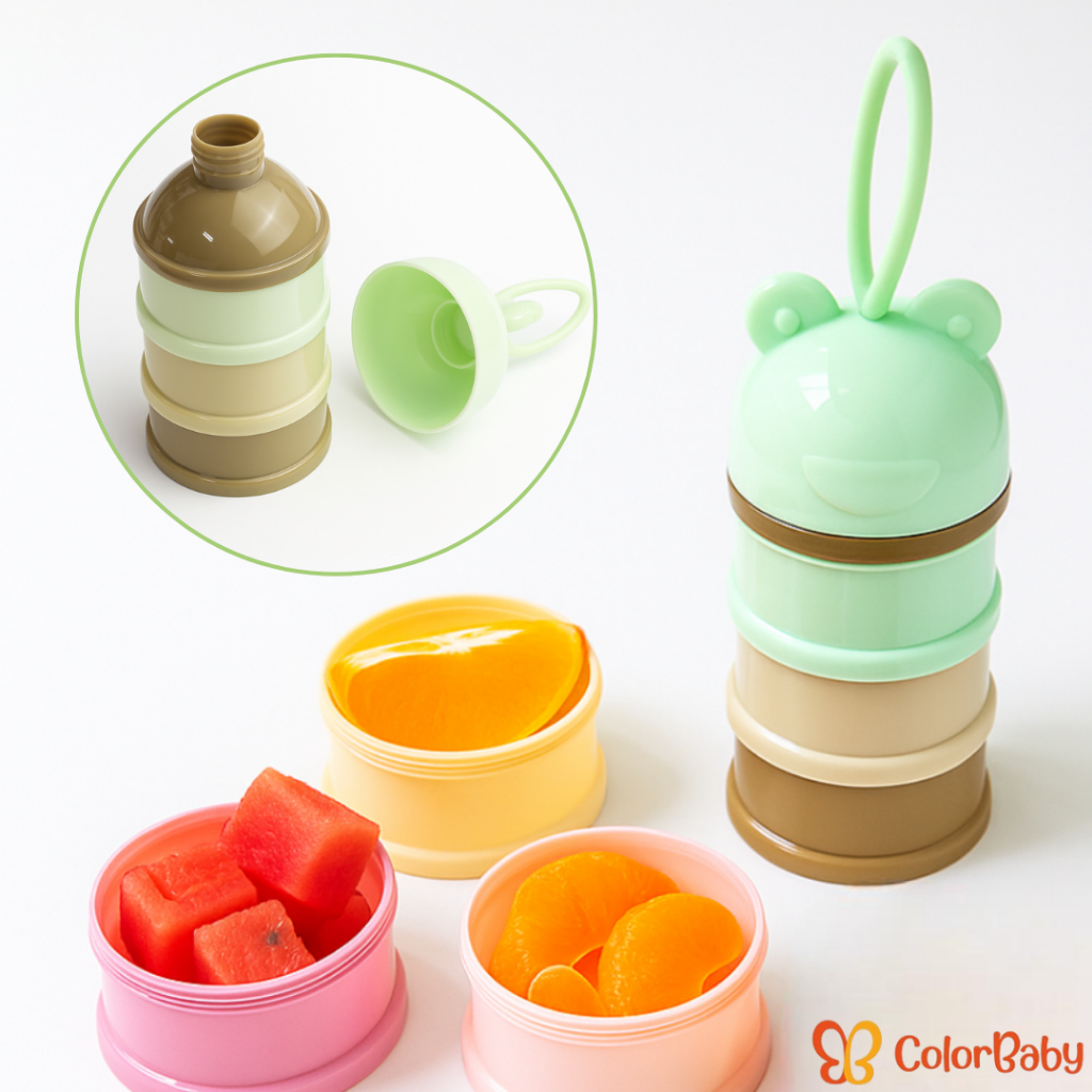 Pote de Armazenamento Empilhável Infantil 3 Camadas com Bico de Garrafa - ColorBaby