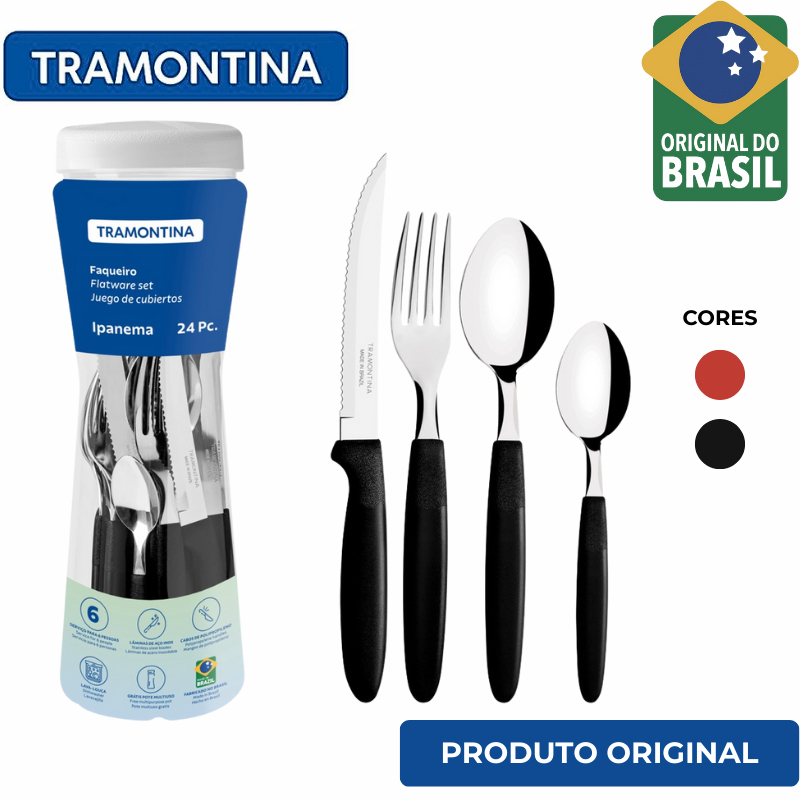 Jogo de Talheres Tramontina 20 pçs / 24 pçs em Oferta na Shopee