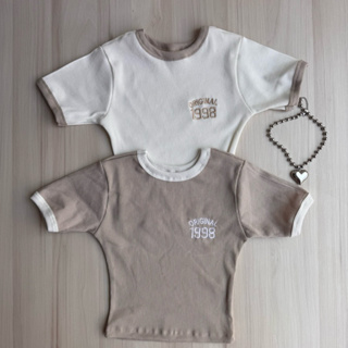 Kit 2 Cropped Manga Curta Canelado Bordado Baby Tee Gola Redonda Ribana Canelada Cores Pastel Feminina Verão Blusinha em Oferta na Shopee