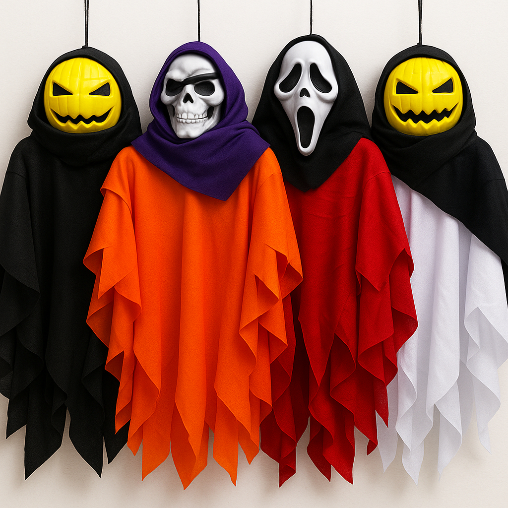 Decoração Halloween Fantasma com Máscara 30x40cm – Enfeite para Pendurar