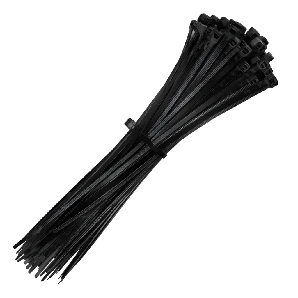 Kit 100 Abraçadeira Nylon Enforca Gato 7,60mm X 300mm Grossa Cor Preto