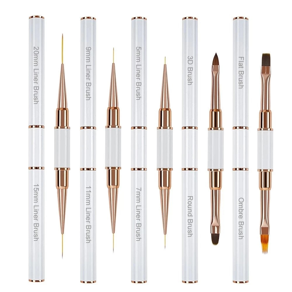 kit 5pcs/conjunto Pincel de Arte de Unha de Dupla Face Acrílico UV Gel Extensão de Unha Caneta de Pintura de Arte Flo