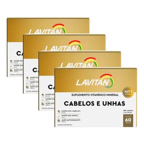 Kit 4 und Lavitan Cabelos e Unhas 60 Cápsulas