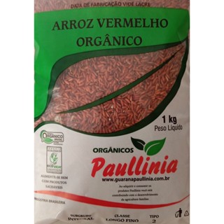 Arroz Vermelho Orgânico Integral Fino Paullinia 1kg em Oferta na Shopee