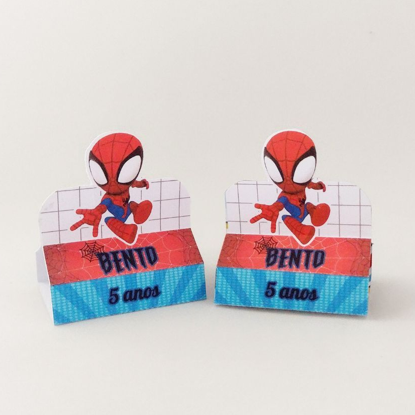 Porta Bis Duplo Homem Aranha Personalizados /Lembrancinha de Festa /Aniversário