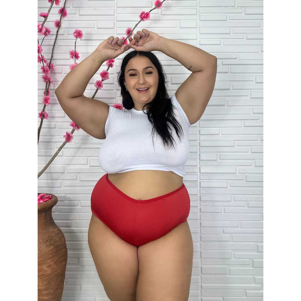 Kit 3 Shortinho Liso Plus Size Conforto Boxer Feminina Noite Cueca Não Marca Lingerie Feminina