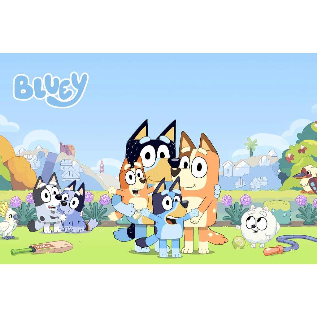 Painel festa decorativo aniversario só um bolinho cachorro dog Bingo Bluey
