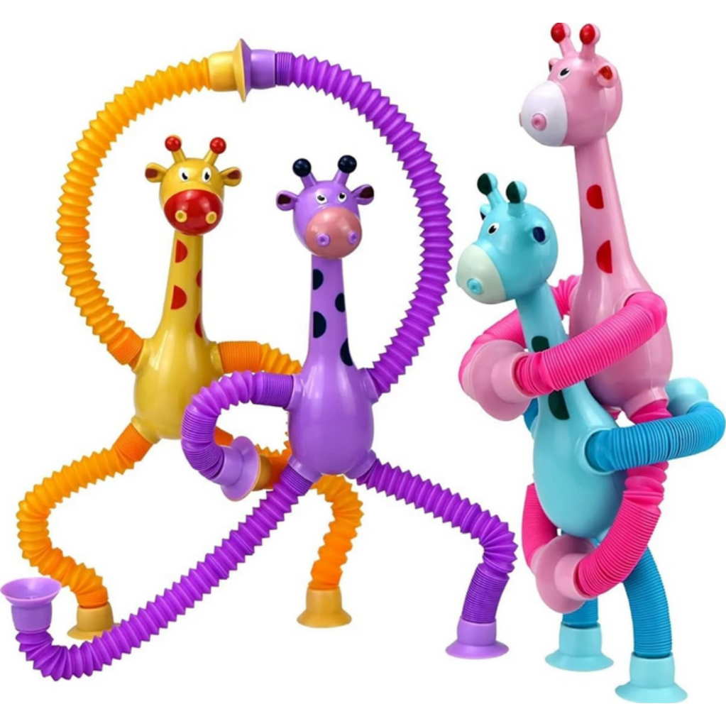 Kit 1/2/4 Girafas Estica E Gruda Pop It Tubo Brinquedo Durável Girafa Infantil em Oferta na Shopee