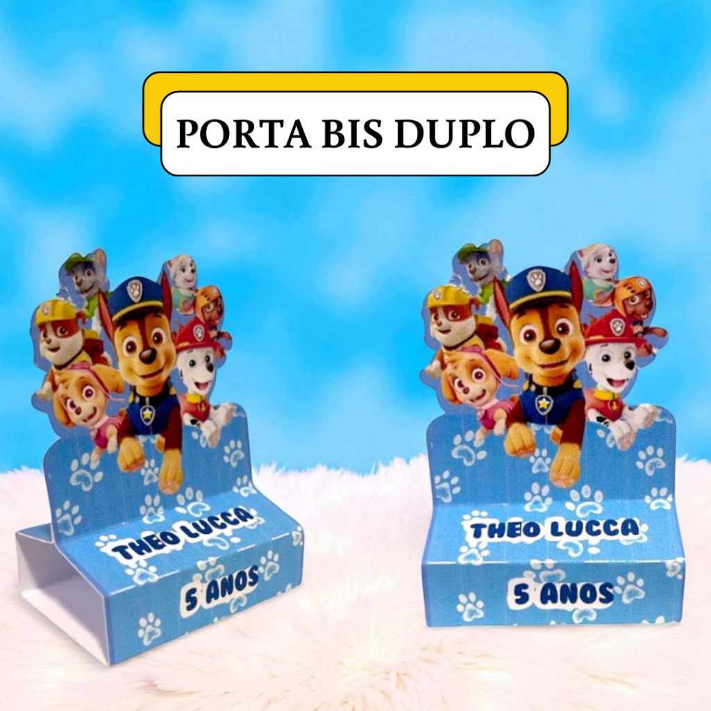 20 Porta Bis Duplo Personalizado Patrulha Canina – Lembrancinha Festa Infantil, Aniversário, Decoração Menino em Oferta na Shopee