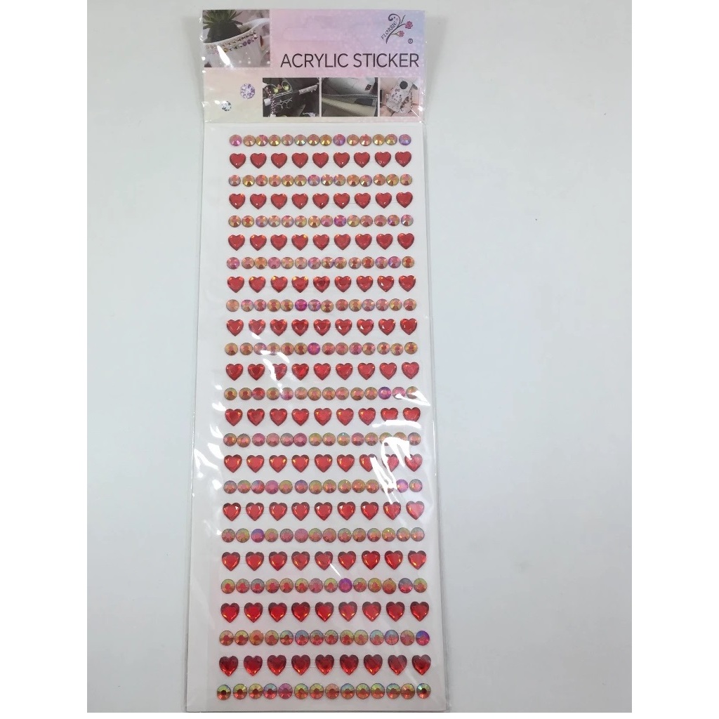 kit 1 /3 Cartela de Adesivo Coração e Strass Cartela  Adesivo Strass Decoração Artesanato em Oferta na Shopee