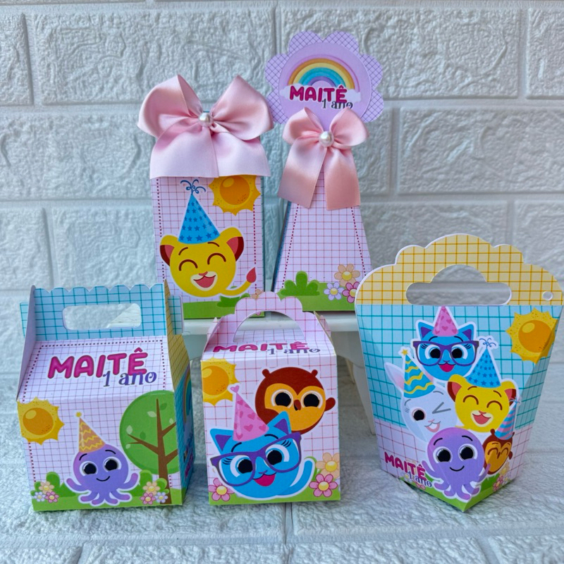 PEGUE E MONTE - Kit Festa Personalizados Bolofofos Menina Lembrancinhas Caixinhas para Festa