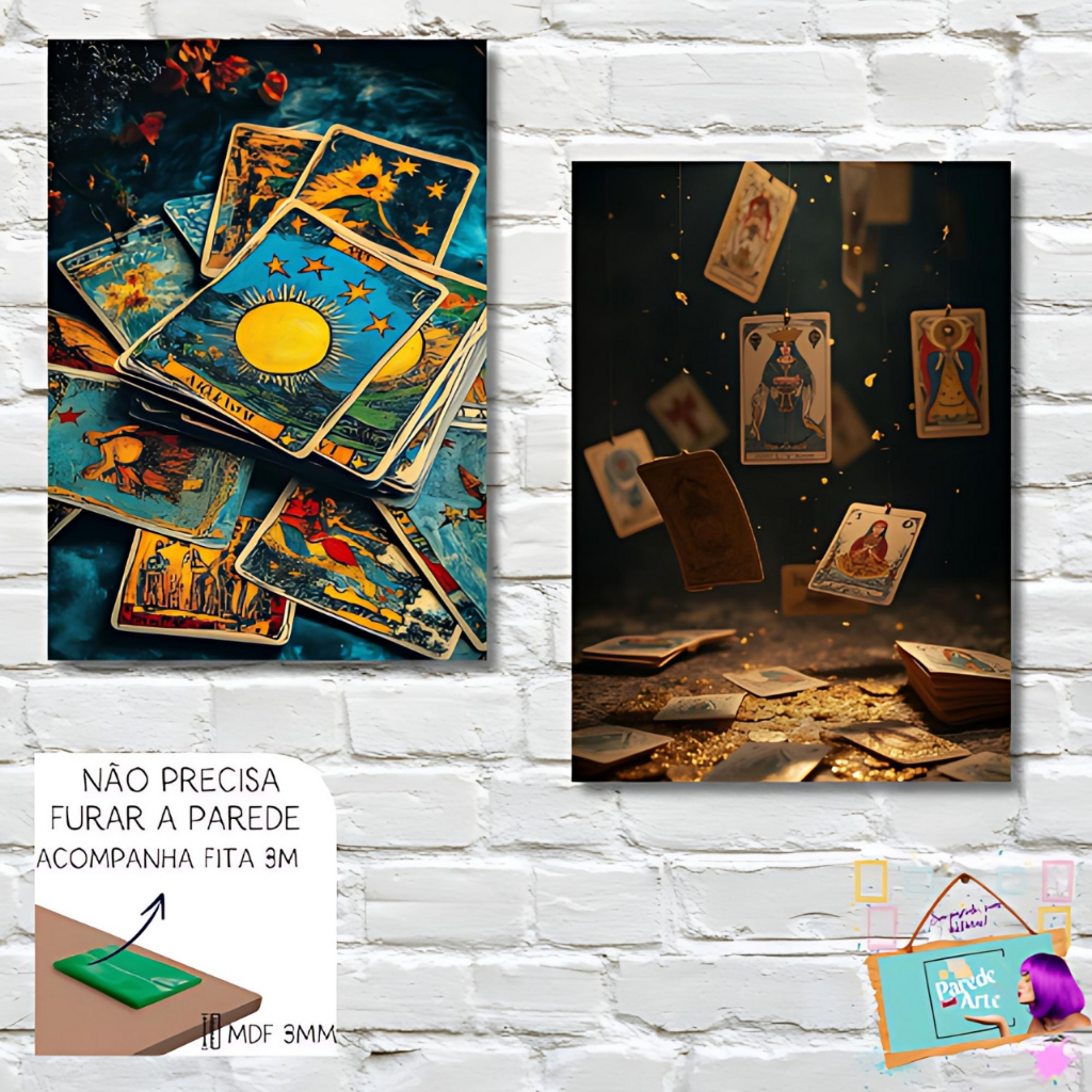 Imagem Placa Decorativa Arte Tarot Quadros Espirituais Místicos  Holísticos Decoração Esotérica  Energética