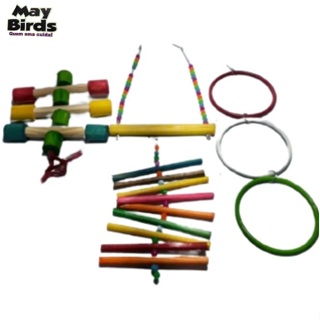 Kit de Brinquedos Simples para Calopsita e outros Pássaros em Oferta na Shopee