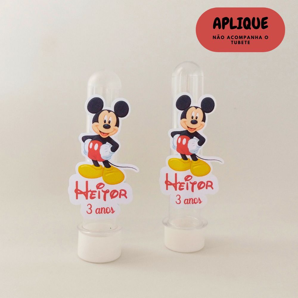 Apliques Personalizados para Tubetes Mickey/ Lembrancinhas / Kit Festa infantil Mickey/ Aniversário Mickey/  Papelaria