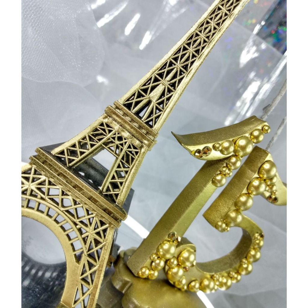 topo vela torre Eiffel 15 anos em biscuit paris frança