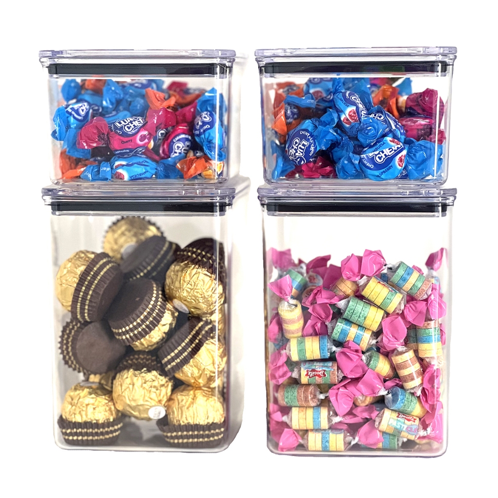 Kit 2 Potes Hermético acrílico 1,1 Litro 2 Potes herméticos 480ml Acrílico em Oferta na Shopee