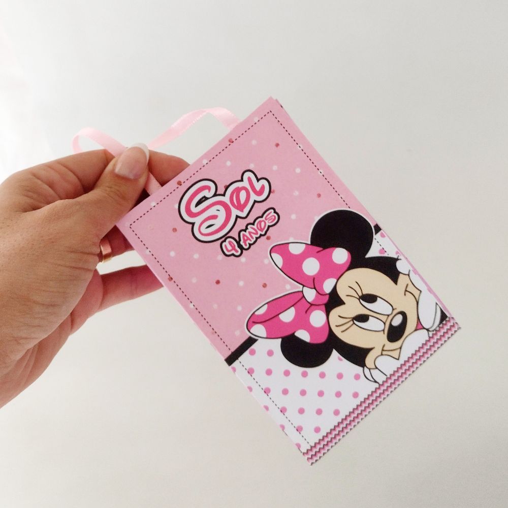 Sacolinha Personalizada Minnie Rosa para lembrancinha / Tamanho P /  Lembrancinha Personalizada/Aniversário Infantil