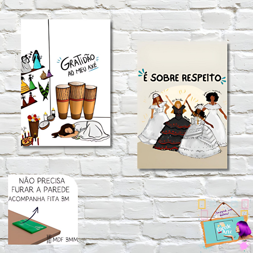 Imagem Quadro Umbanda com Frases | Decoração Religiosa | Arte de Fé Energia Espiritual | Arte de Axé