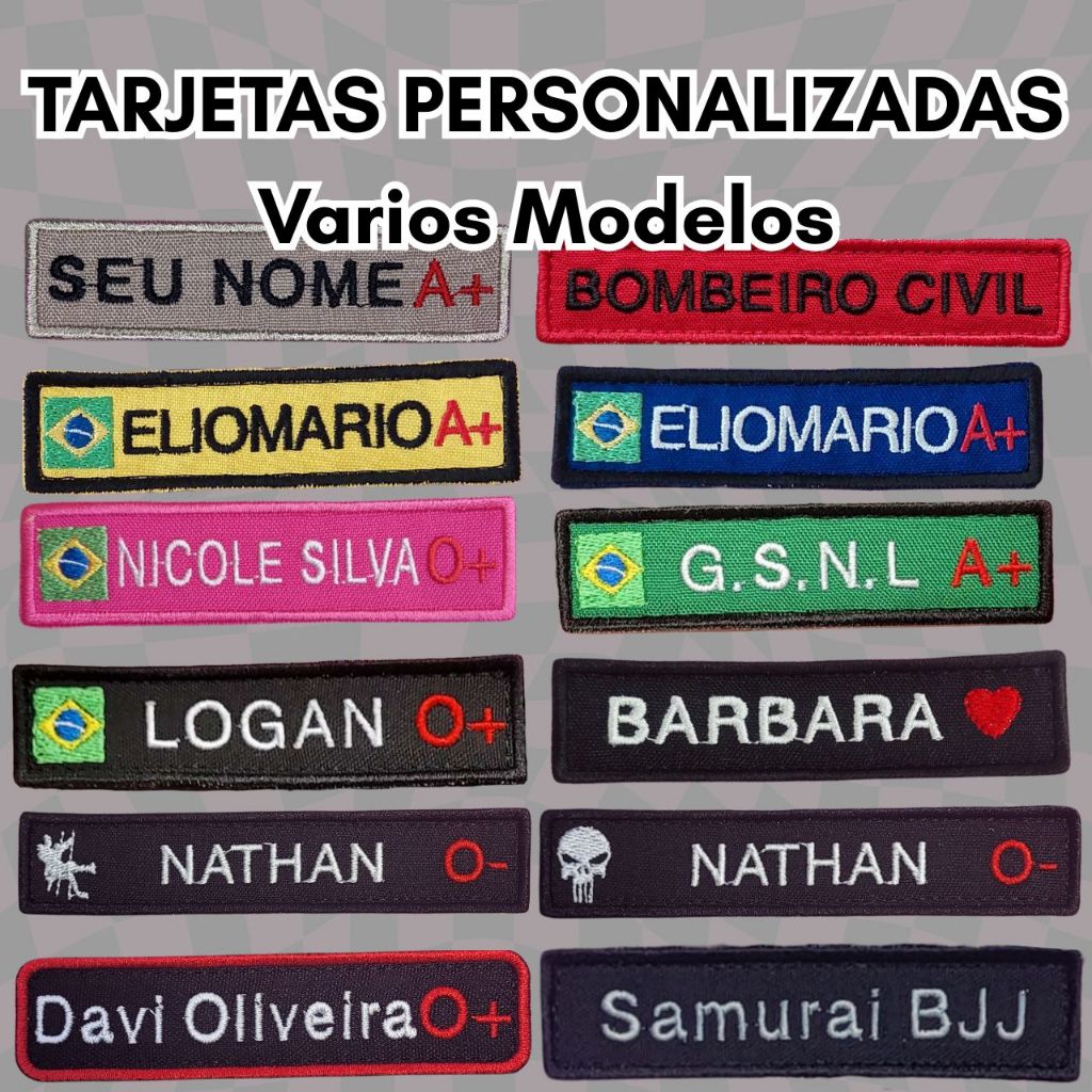 Tarjeta de Identificação Patch Sutache Personalizadas p Uniformes, Coletes, Mochilas, Macacões