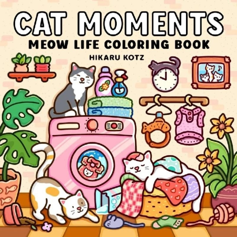 Livro de Colorir Cat Moments com Capa Dura+ 50 Fls em Papel 150g - Tamanho 15/21 cm em Oferta na Shopee