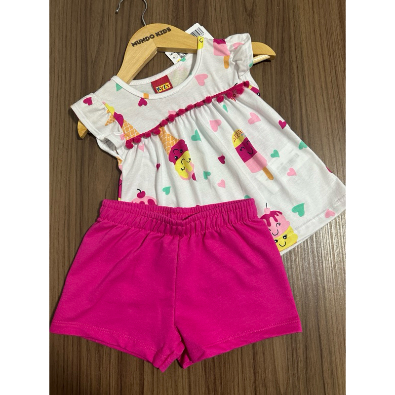 Conjunto Kyly Blusa e Short Bebê Menina