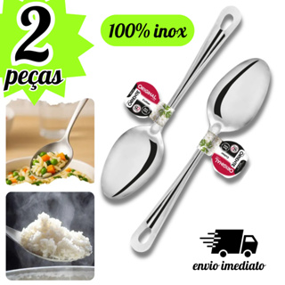 Colher de Arroz Universal Multiuso 100% Inox 26,5cm Para Cozinhas Restaurantes Hotéis em Oferta na Shopee