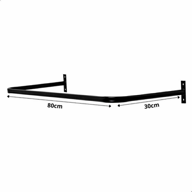 Arara Cabideiro Provador de Parede , 80cm x 30 cm , Preto & Branco em Oferta na Shopee