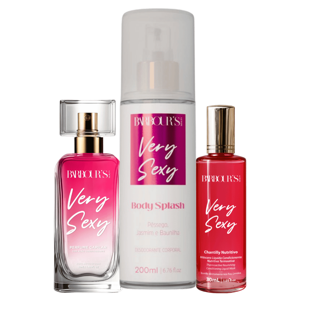 Kit Body Splash Perfume Capilar Máscara Liquída Very Sexy Barbour's Beauty Nutrição Intensa