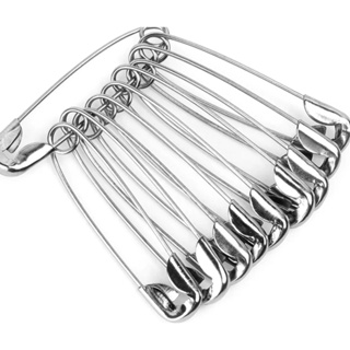 Alfinete de Segurança Prateado - Pacote com 100 Unidades - Diversos Tamanhos em Oferta na Shopee