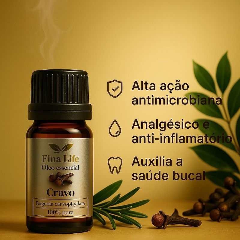 Oleo essencial cravo 10ml 100% puro fina life MICOSE - FORTALECIMENTO DE UNHA em Oferta na Shopee