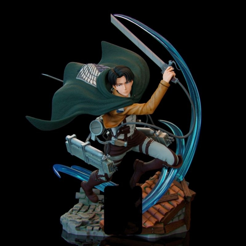attack on Titan levi Ackerman, figure colecionável, resina 3d, pintura profissional