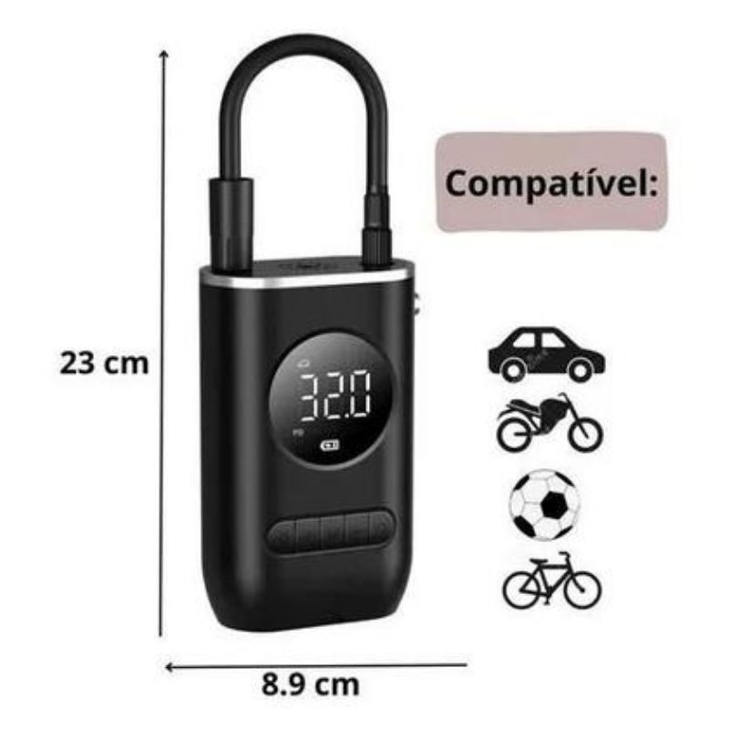 Mini compressor de ar de Encher Pneu Portátil para Carro e Bicicleta em Oferta na Shopee