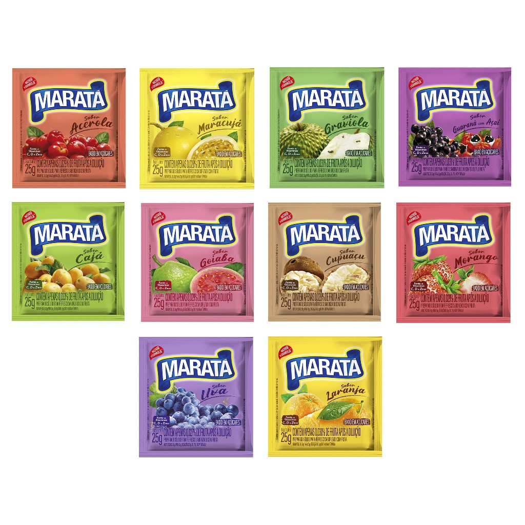 Refresco em pó Maratá 25g - kit c/ 15 unds