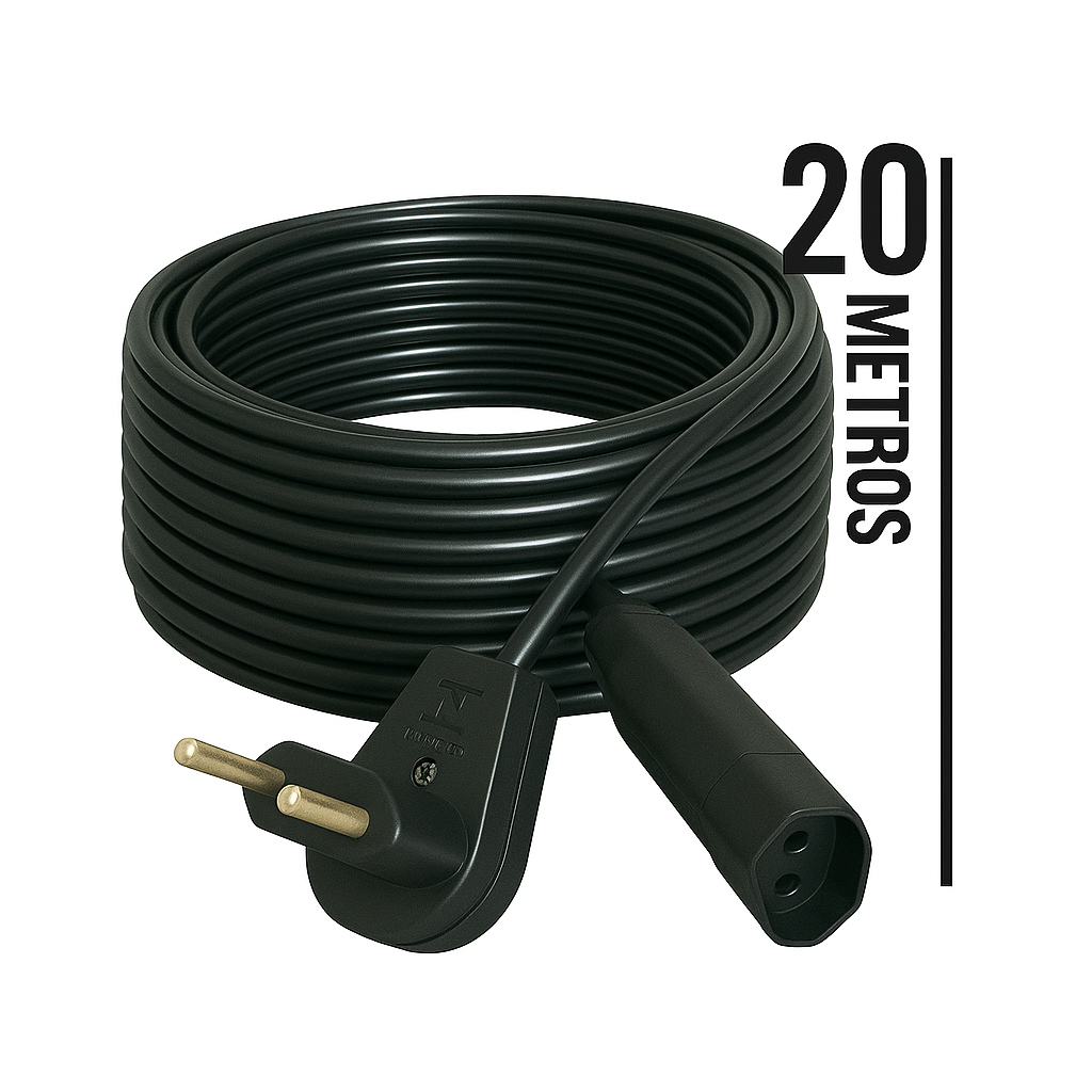 Extensão Elétrica 20 Metros 10A Cabo PP 2x1,0 Reforçada Certificada Anti-chama Frete Gratis em Oferta na Shopee
