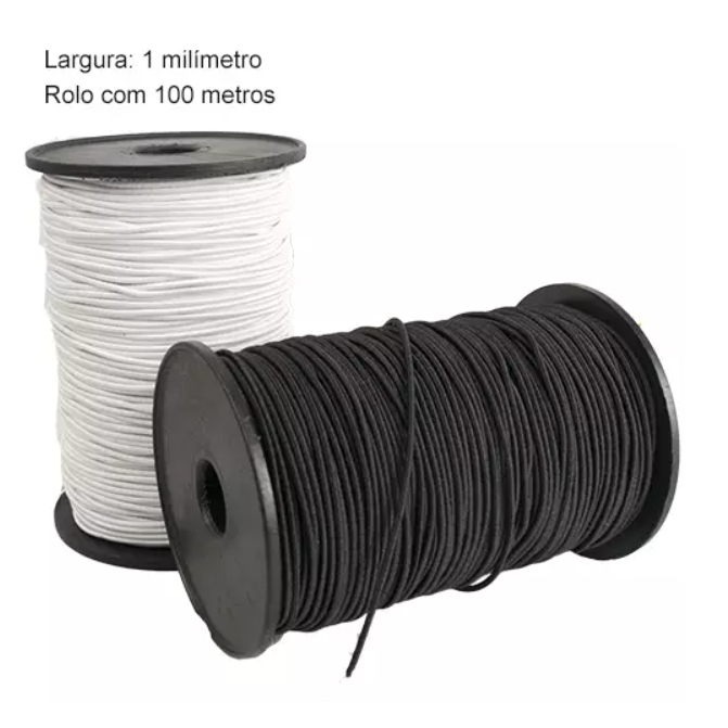 Elástico Roliço 1,0 mm Colombe Ref. 02R - Peça c/ 100 mt