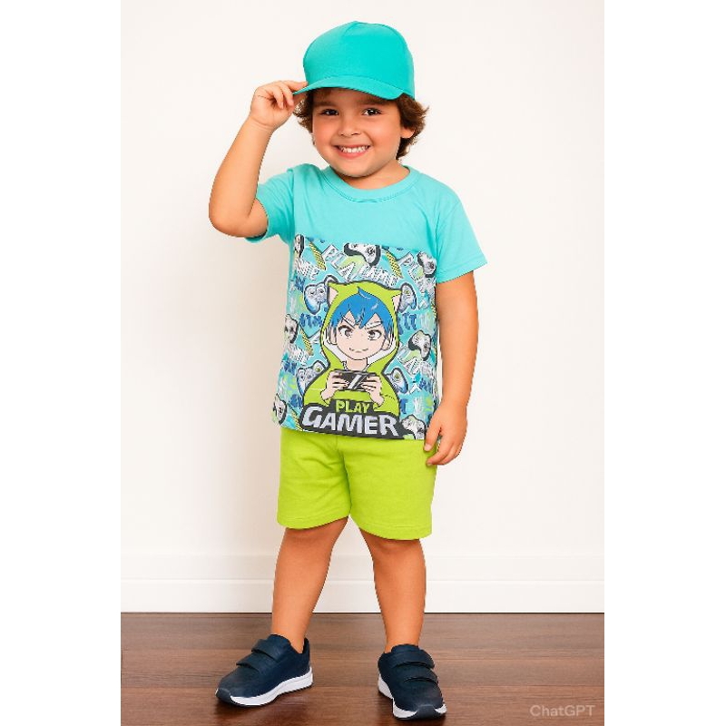 Conjunto verão  infantil conjunto masculino juvenil mais vendido ótima qualidade - fofo
