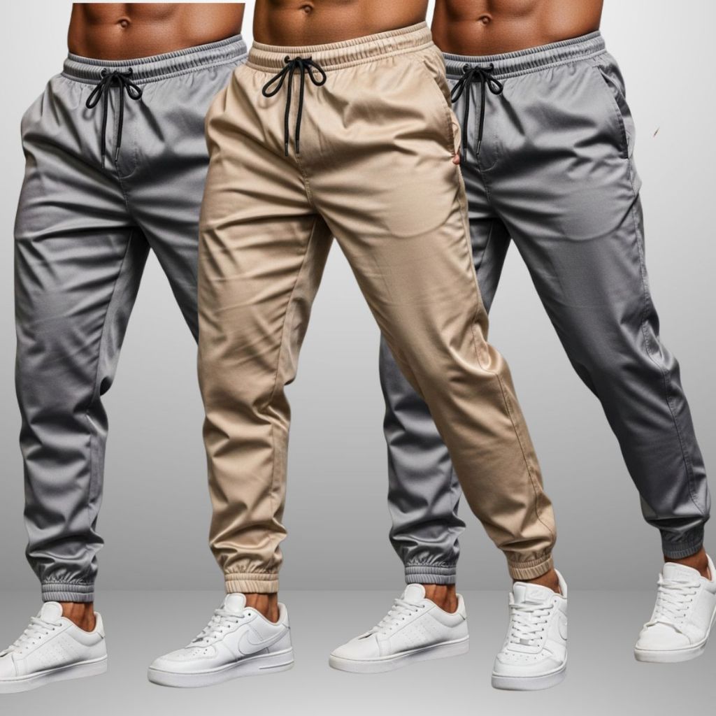 Kit 3 Calça Jogger Com Elastano Dry Fit Leve Praticar Esportes