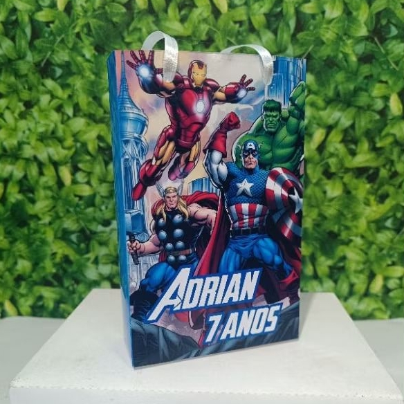 Sacolinhas Surpresa Personalizadas os vingadores tamanho P 10x15cm lembrancinha Festa Infantil Tema Heróis Pegue e Monte
