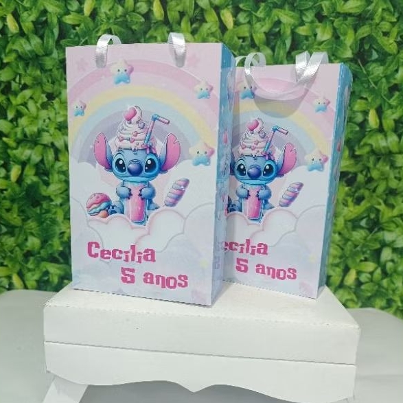 Sacolinhas no tema Stitch Personalizadas lembrancinha Festa infantil aniversário